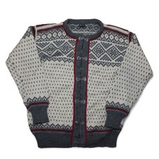 Dale of Norway Sweater Cardigan Fair Isle Wool Womens size Large Relaxed Vintage