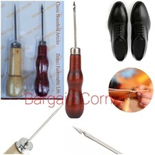 2 Pcs Hook Awl And Gourd Piercing Awl Set Shoe Repair Leather Stitching 