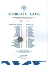 Team Sheet - QPR v Swansea City 19.9.2023 & Betting Slip