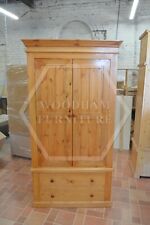 HANDMADE VICTORIAN SOLID PINE GENTS WARDROBE IN ANTIQUE POLISHED(NOT FLATPACKED)