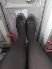 Ladies Black Leather Heeled Cabin Crew Shoes Size 5