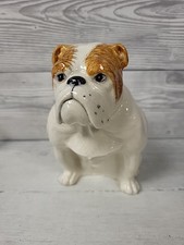 Royal Doulton Jack the Bulldog Seated Dog White with Brown Ears. PB 