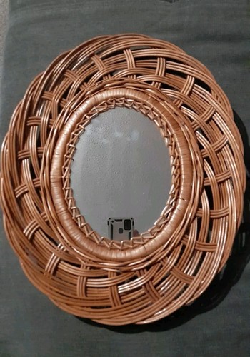 Vintage woven wicker oval - vintage,