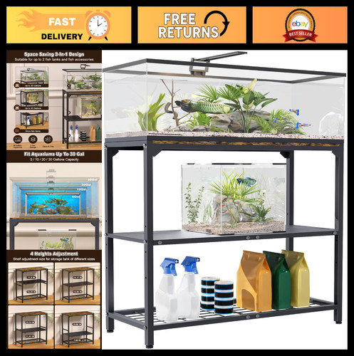 Adjustable tier aquarium - adjustable, 3-tier