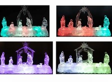 Pre-Lit LED Light Up Musical Merry Christmas Nativity Scene Xmas Home Decoration