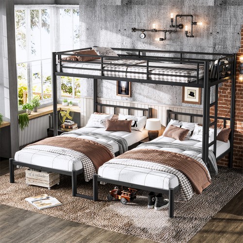 Black metal triple bunk - triple,