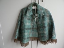 Vintage Blue Mohair Wool Cape