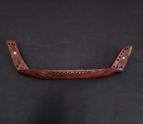 Hand carved maori canoe - carved, model