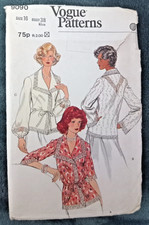 Vogue 9090 Blouse 1970s sewing