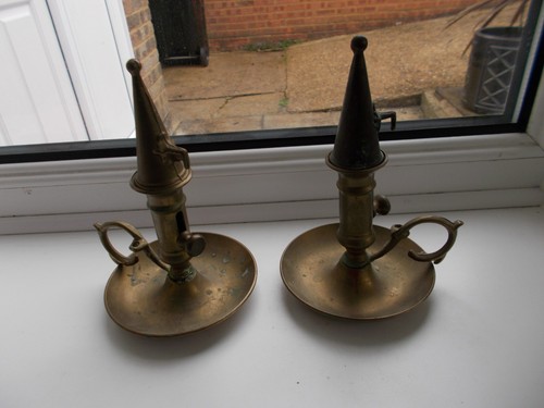 Victorian pair brass - pair,