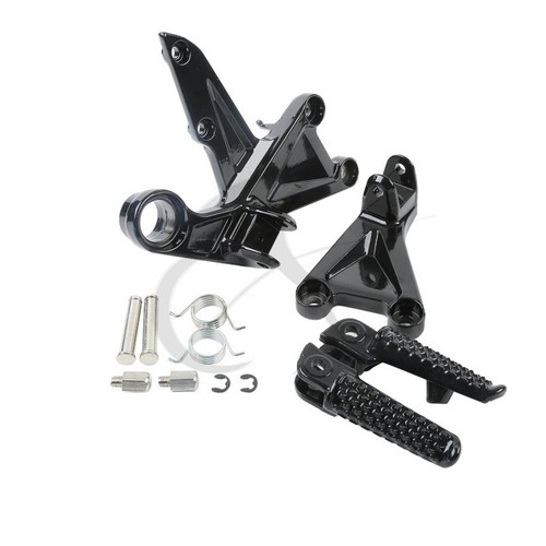 Black front footrest foot pegs - black,