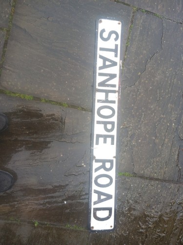 Vintage steel road sign with - steel,