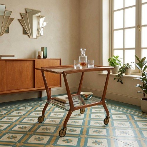 Vintage kitchen cart - cart, painted