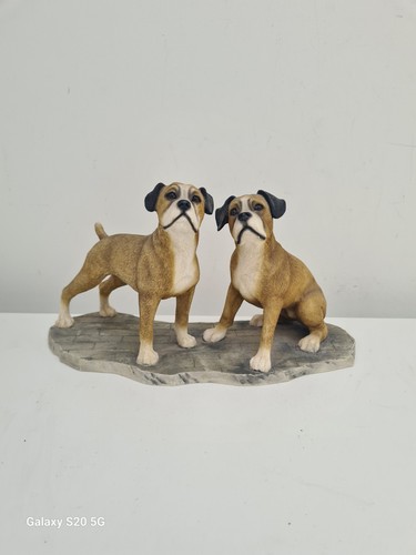 Large tan boxer dog ornament - tan,