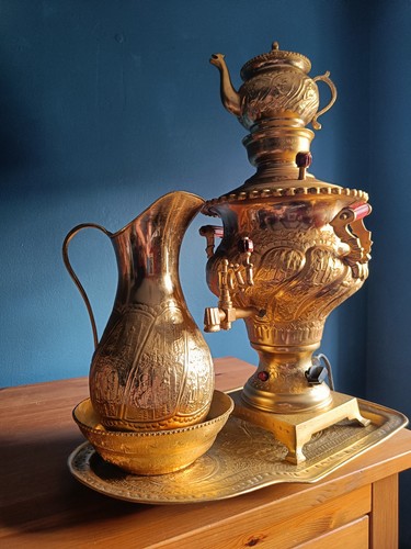 Vintage brass electric samovar - brass,