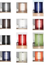 2PC GROMMET SOLID VOILE SHEER