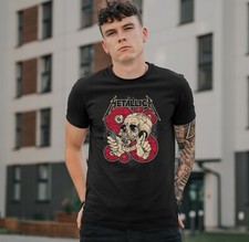 Black T-Shirt 100% cotton - Heavy metal / hard rock / Rock & Roll nice Gift Tee