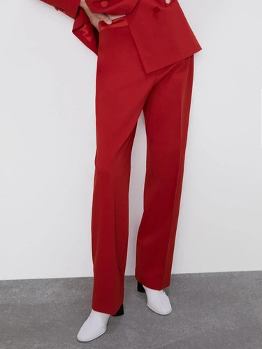 Zara red trousers with - zara,