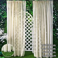 Voile Curtains Tassels Cream