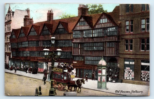 Postcard old houses - postcard,