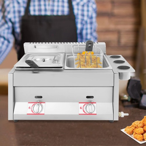 Commercial lpg gas fryer - 2x,