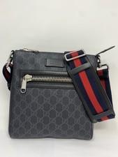 Gucci Bag GG Supreme Shoulder Bag Leather Black 523599 Vintage Pre-Owned 