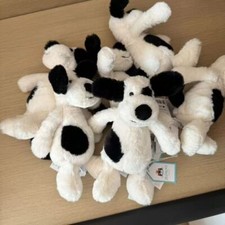 Jellycat 18cm Black & Cream Puppy: Plush BNWT + Same Day Ship w/Dust Bag