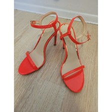New womens sz 7 Jessica simpson Jilini bright orange strappy high stiletto heels