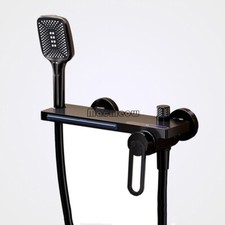 Wall Mounted Bath Tub Hand Shower Faucet Set Brass Bathroom Waterfall Mixer Taps