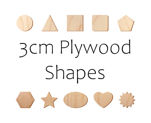 3cm wooden shape tag craft - 3cm,