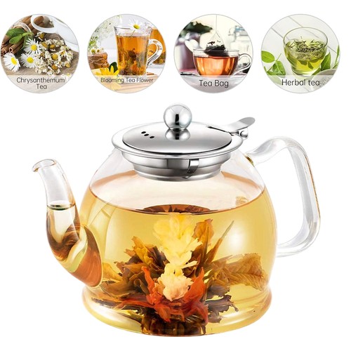 Glass teapot with removable - with,