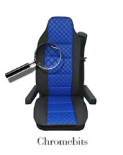 Blue Leatherette & Fabric Seat