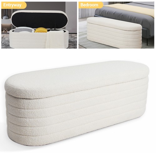 Sherpa storage ottoman - sherpa, bench