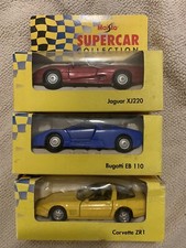 MAISTO SUPERCAR COLLECTION x 3 Jaguar XJ220, Bugatti EB 110, Corvette ZR1