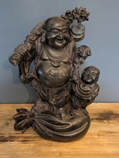  Intricate  design Resin Chinese Laughing Buddha Statue with child & snake