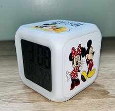Mickey Mouse Design Personalised LED Cube Digital Alarm Clock -Colour Changing