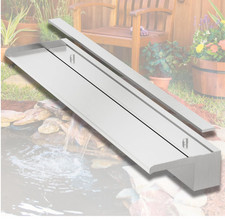 LONGRUNNEW Pond Waterfall Blade Kit, 90cm Stainless Steel Pool Fountain with Acc
