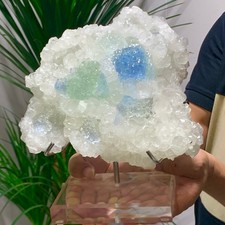 6.6LB  Natural blue green Cube Fluorite Mineral Crystal Specimen/China