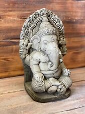 STONE GARDEN LARGE GANESH BUDDHA ELEPHANT PRAYING STATUE ORNAMENT
