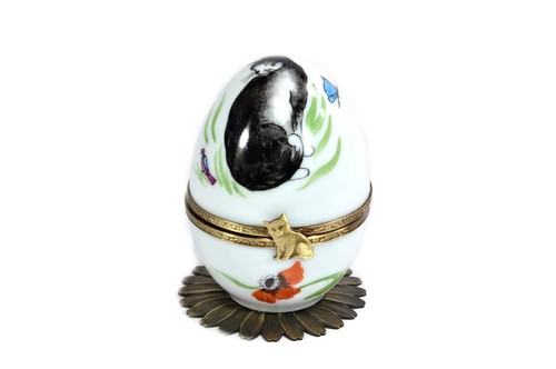 Limoges porcelain musical egg - limoges,