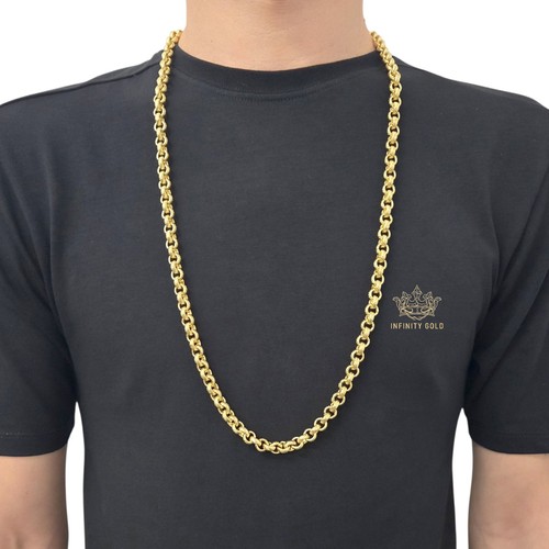 Mens gold 8mm belcher chain - mens,