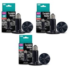 Arcadia Ceramic Heater Bulb 50W 100W 150W Reptile Day & Night Infrared Heat Lamp