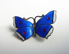 Stunning 1914 J Atkins sterling silver guilloche enamel butterfly brooch Aitken