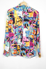 Mens Claudio Lugli Couture Abstract Painting All Over Print Shirt Medium