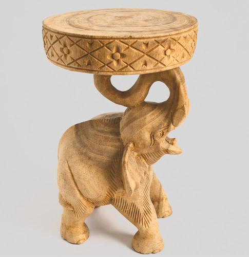 Hand carved wooden - hand, elephant