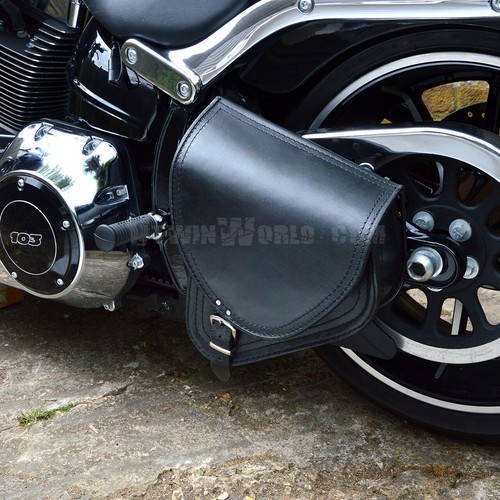 Black leather swingarm - swingarm, saddle