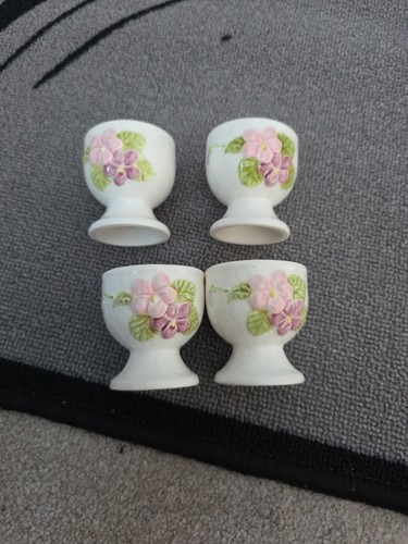 Vtg egg cups white porcelin - 4,