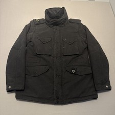 Ma Strum Field Jacket Mens Small Black Reversible Full Zip Hooded