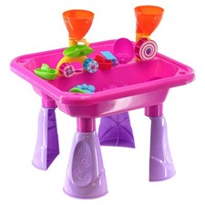 Pink Sand and Water Table Garden Sandpit Play Set Fun Activity Sand Toy Kids