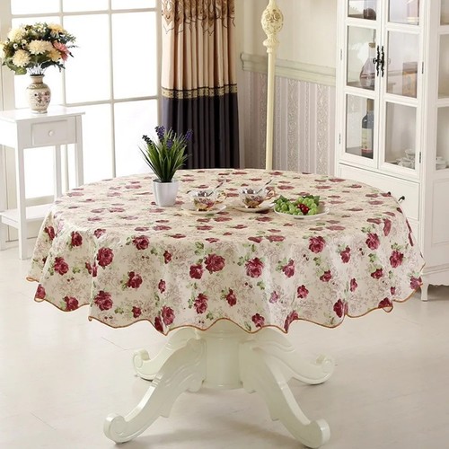 Round pvc vinyl tablecloth - round,